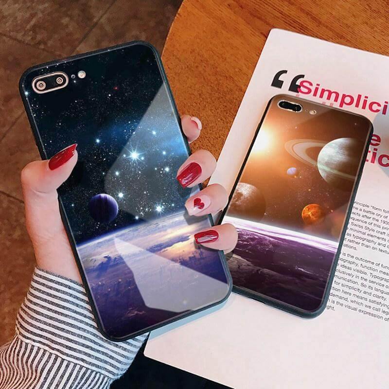 Luxury Space Silicone Glass Anti Slip Iphone Cases - Image 35