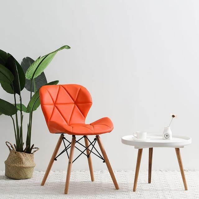 Modern Nordic Leather Wood Chair - Image 8