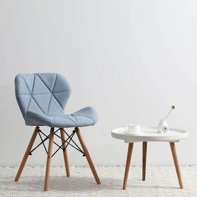 Modern Nordic Leather Wood Chair - Image 4