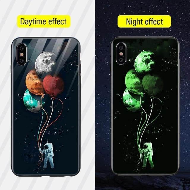Iphone Luminous Cute Luxury Anti Scratch Glass Case - Image 2