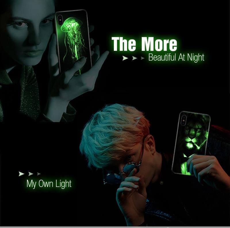Iphone Luminous Cute Luxury Anti Scratch Glass Case - Image 17