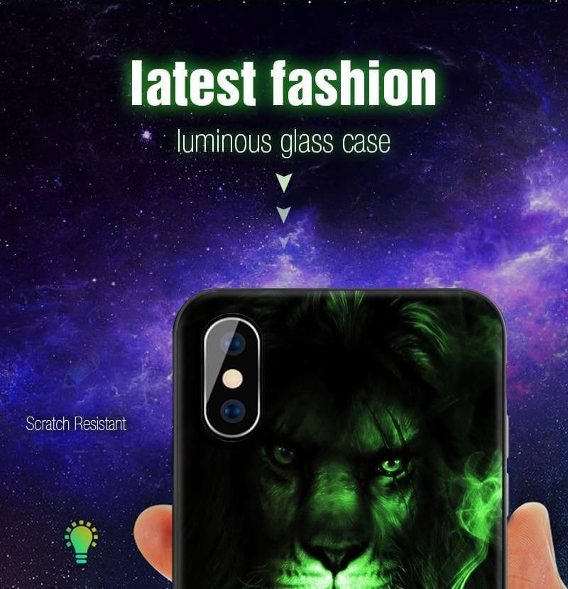 Iphone Luminous Cute Luxury Anti Scratch Glass Case - Image 14