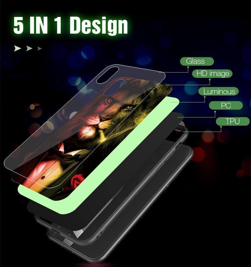 Iphone Luminous Cute Luxury Anti Scratch Glass Case - Image 13