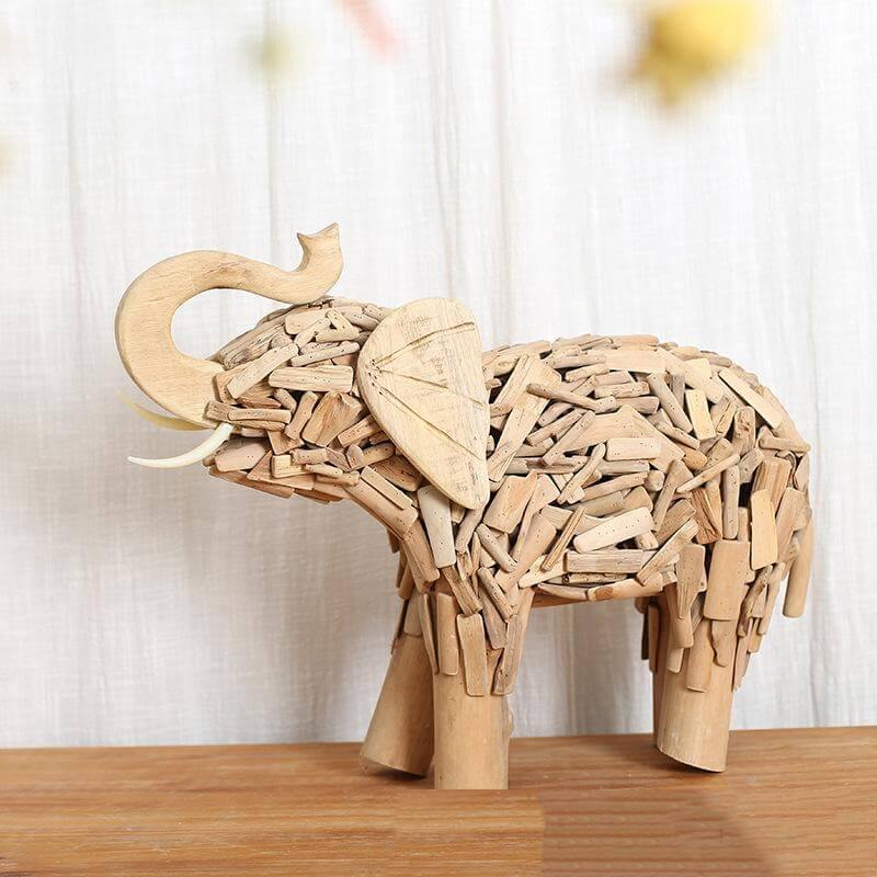 Creative Handmade Asian Style Wooden Elephant - Image 0