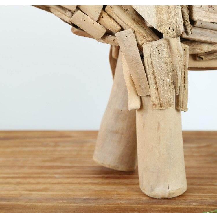 Creative Handmade Asian Style Wooden Elephant - Image 4