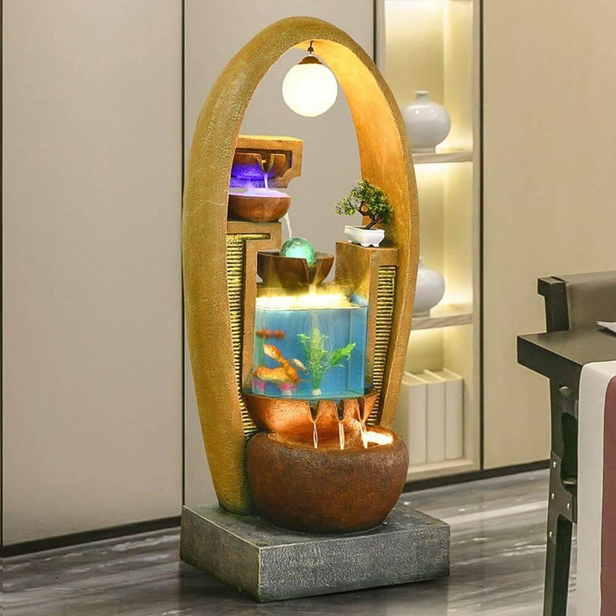 European Style Creative Fish Tank Decoration with Led Chandelier - Image 0