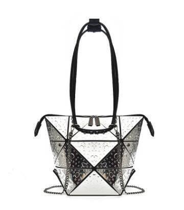 Silver Geometric Women Messenger Bag - Image 6