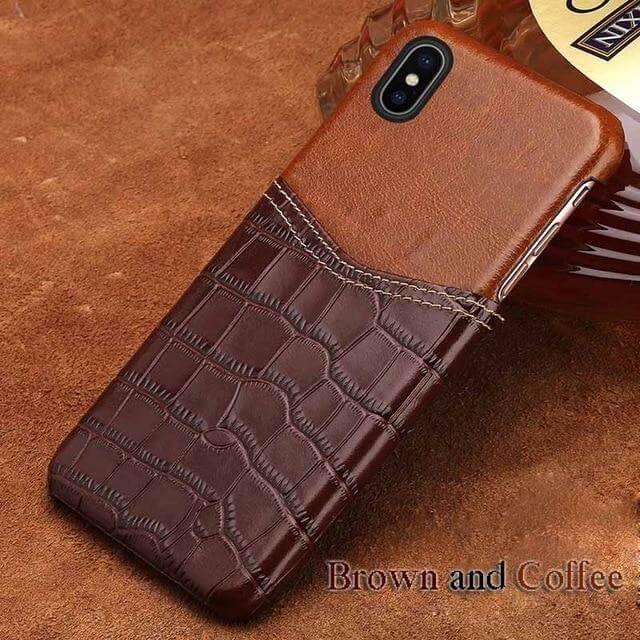 Handmade Crocodile Pattern Wax Leather Luxury IPhone Cases - Image 0