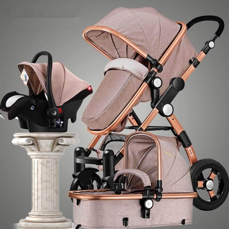 Luxury 3 in 1 Portable Higher Land-scape Carriage Foldable Baby Stroller - Image 0