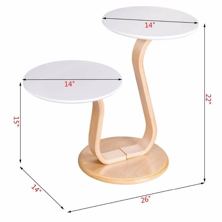 Modern Luxury Bentwood End Accent Table w/Curved Leg - Image 7