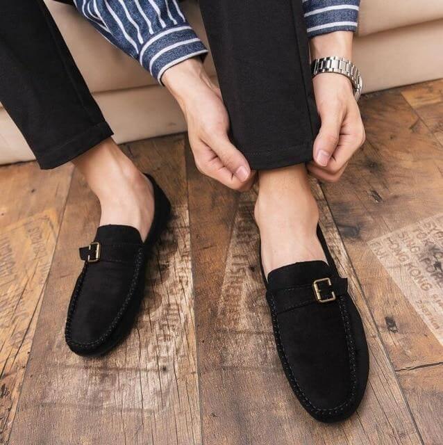 Luxury Suede Leather Slip On Driving Shoes for Men - Image 3