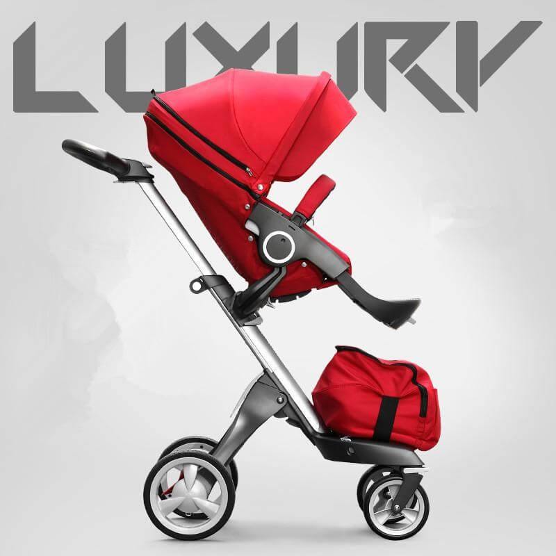 Luxury High End and High Landscape Red Baby Stroller - Image 4