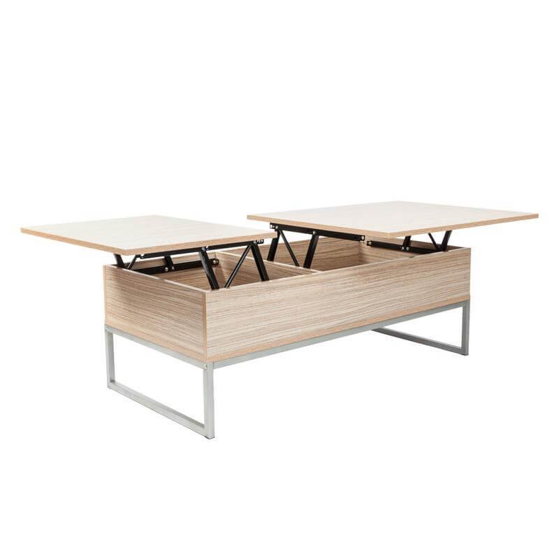 Adjustable Lift Top Coffee Table Modern Furniture Hidden Compartment And Lift Tabletop Imitation Wood Grain Color - Image 4