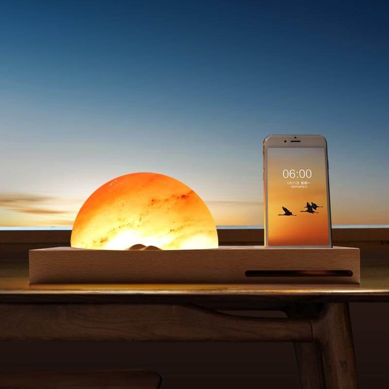 Sunrise Scene Himalayan Salt Led Lamp with Wireless Charger - Image 5