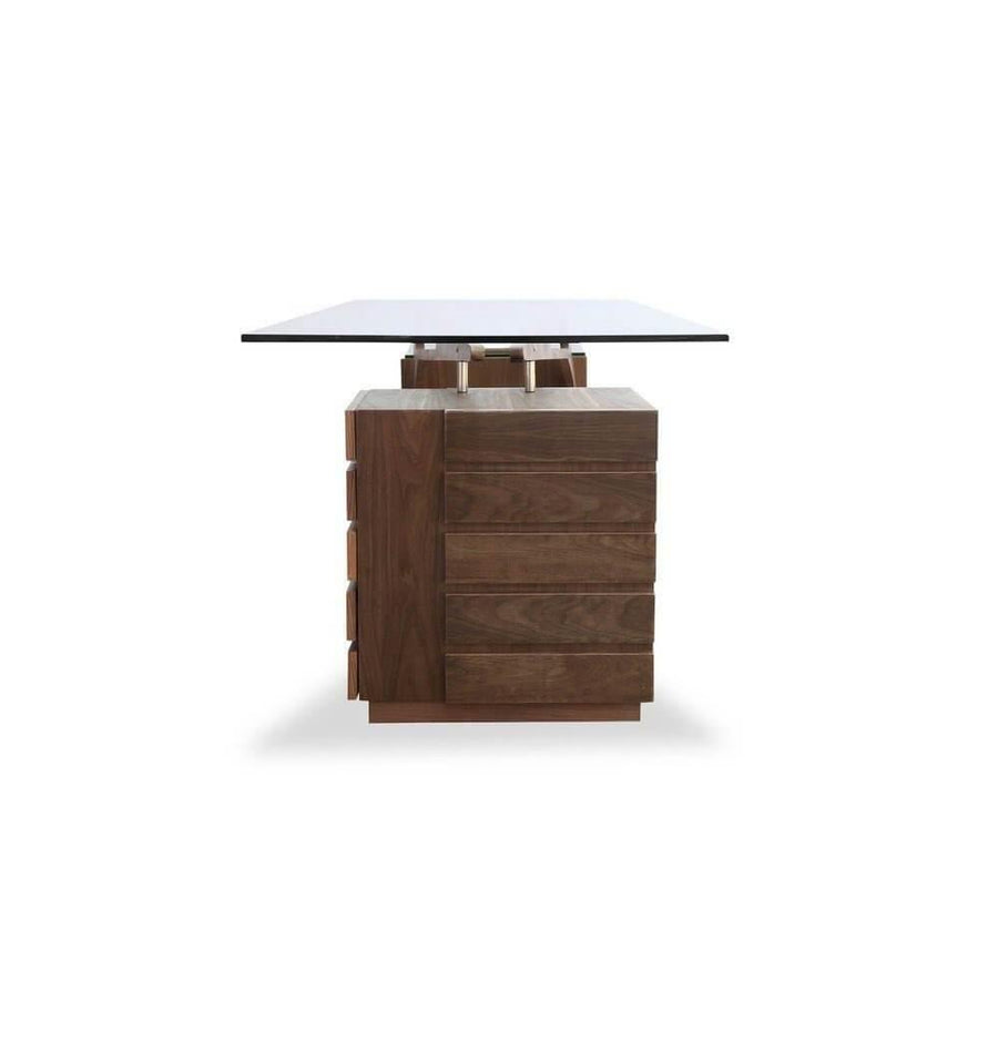 Futuristic Walnut Protractor Modern Desk - Image 2