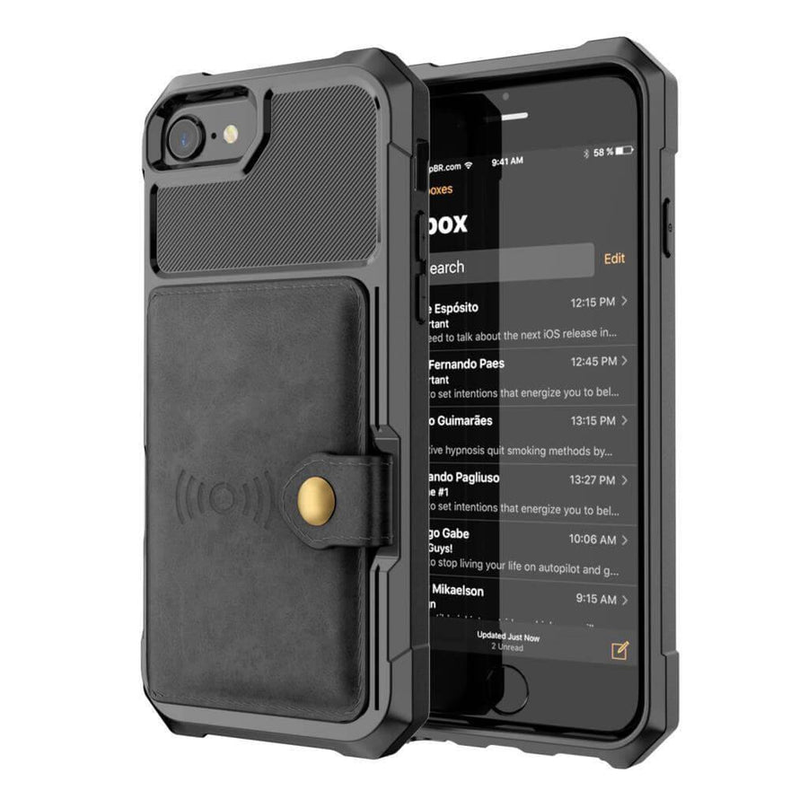 Luxury Leather Buckle Wallet Case for iPhone - Image 0