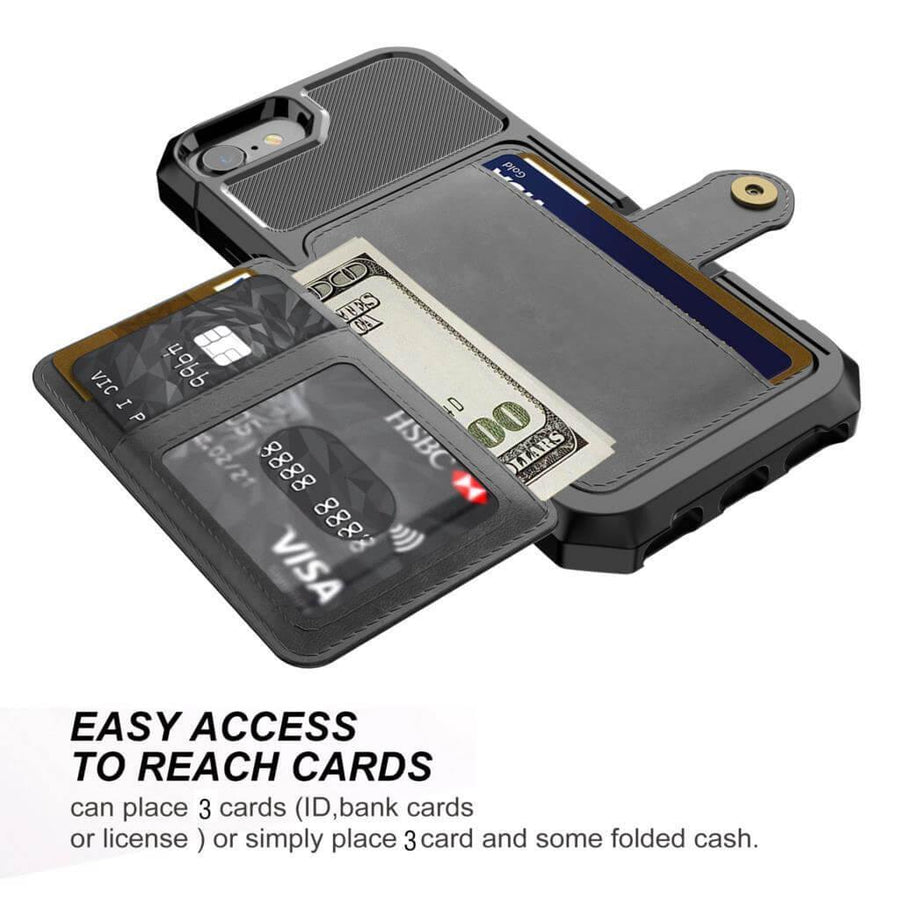 Luxury Leather Buckle Wallet Case for iPhone - Image 7