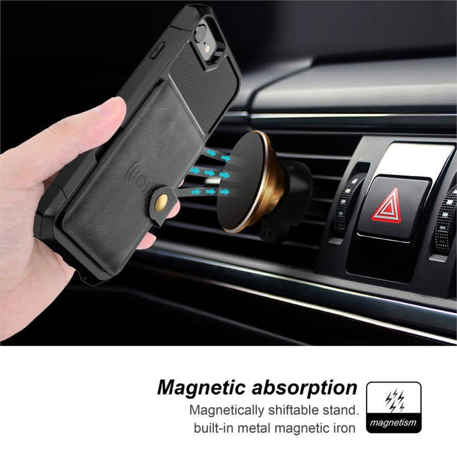 Luxury Leather Buckle Wallet Case for iPhone - Image 6