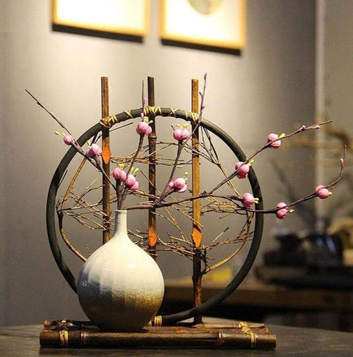 Handmade Bamboo Ceramic Flower Vase - Image 0