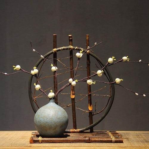 Handmade Bamboo Ceramic Flower Vase - Image 2