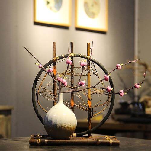 Handmade Bamboo Ceramic Flower Vase - Image 1