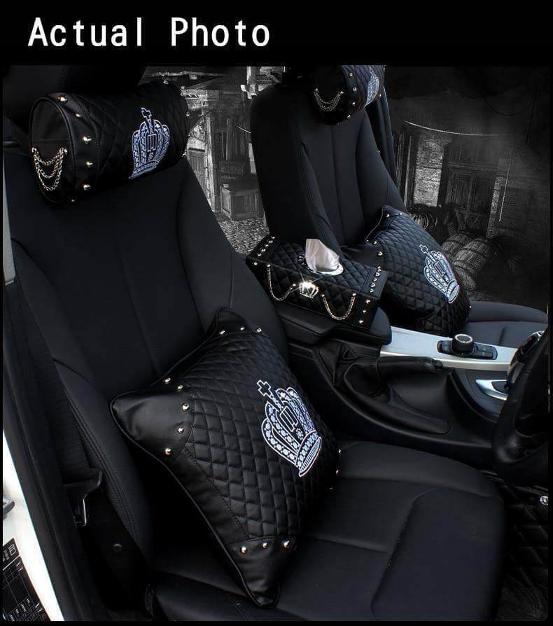Luxury Crown Leather with Crystal Rhinestone Tissue Box - Image 1