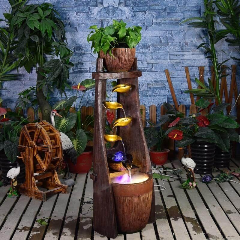 Gold Leaf Lucky Fengshui Water Fountain - Image 11