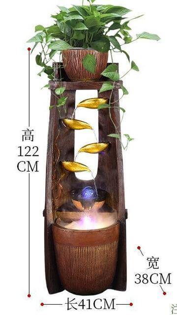 Gold Leaf Lucky Fengshui Water Fountain - Image 1