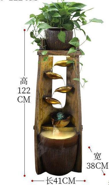 Gold Leaf Lucky Fengshui Water Fountain - Image 4
