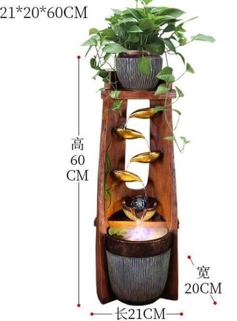Gold Leaf Lucky Fengshui Water Fountain - Image 15