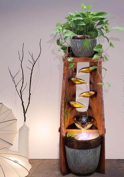 Gold Leaf Lucky Fengshui Water Fountain - Image 19