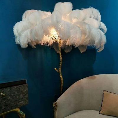 Icelandic Ostrich Feather Tree Lamp - Image 8