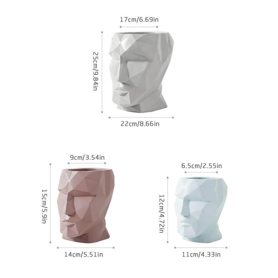 Nordic Style Modeling Geometric Lines People Face Vase Home Modern Decoration - Image 4