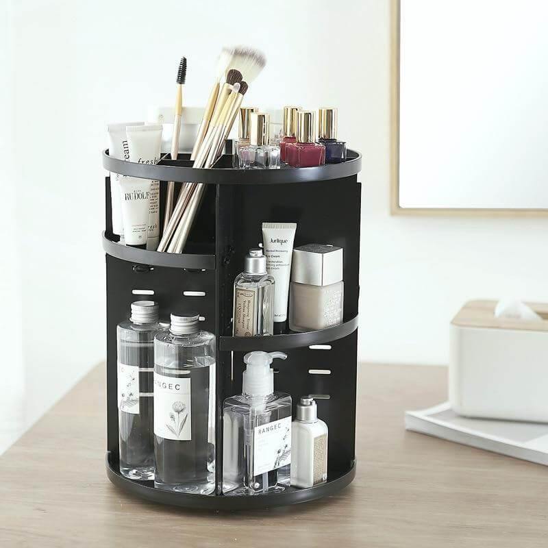 360-degree Rotating Makeup Organizer with Storage - Image 5
