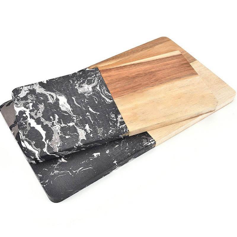 Marble & Acacia Wood Cutting Board - Image 1