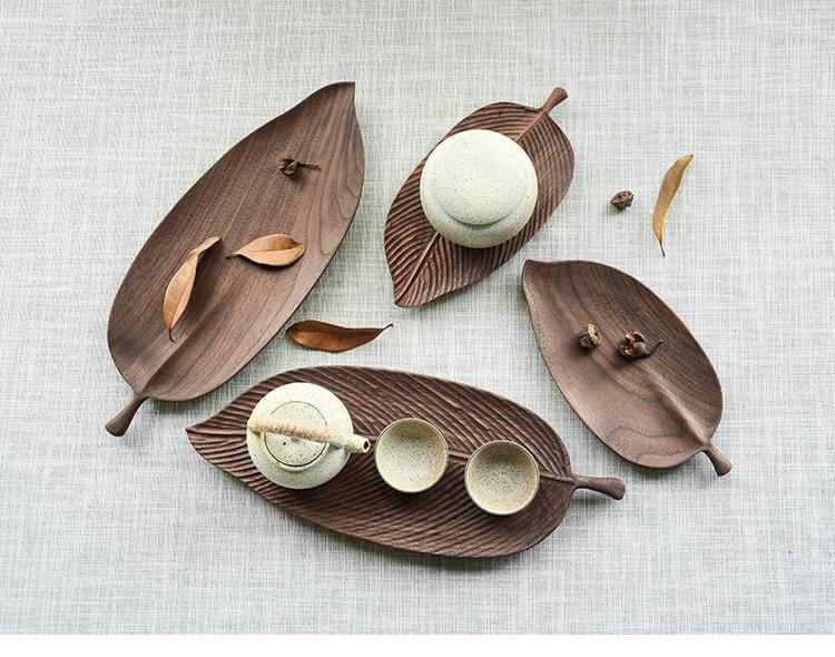 Walnut Snack Tray Leaf Plates - Image 6