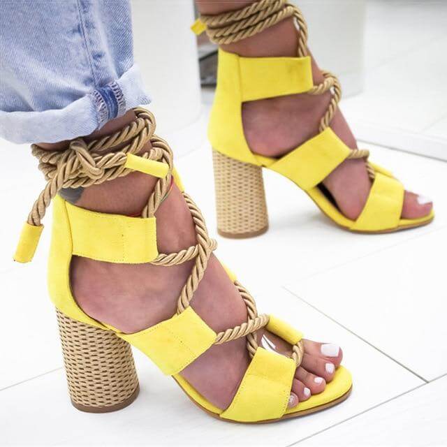 Lace Up Colorful Gladiator Sandals - Image 7