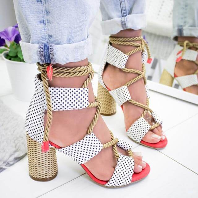Lace Up Colorful Gladiator Sandals - Image 5