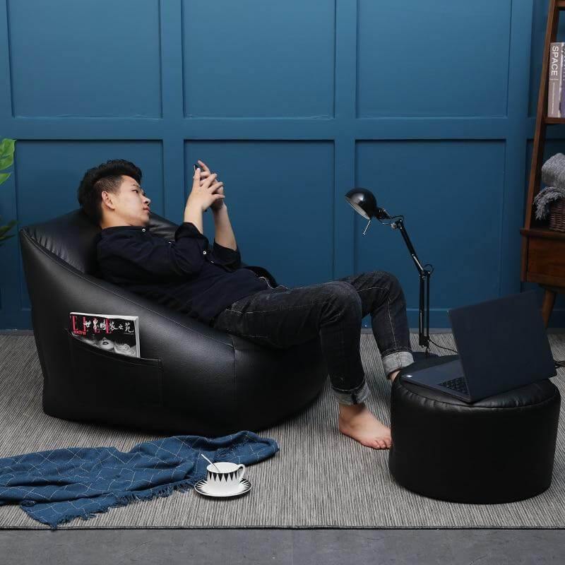 Lazy Sofa Leather Bean Bag - Image 12