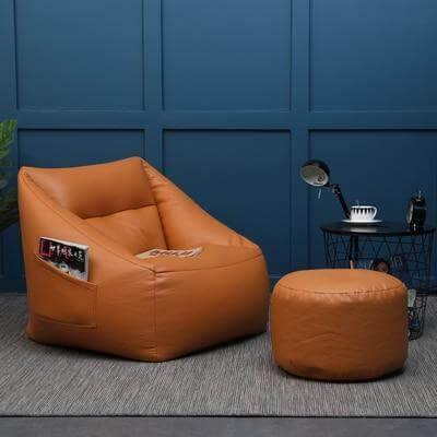 Lazy Sofa Leather Bean Bag - Image 11