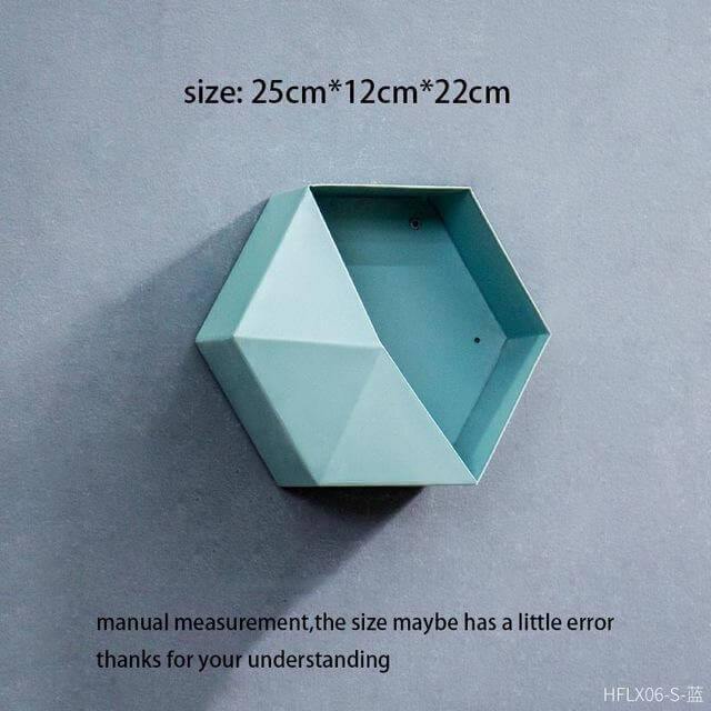 Nordic Geometric Diamond Shelf Wall Vase - Image 2