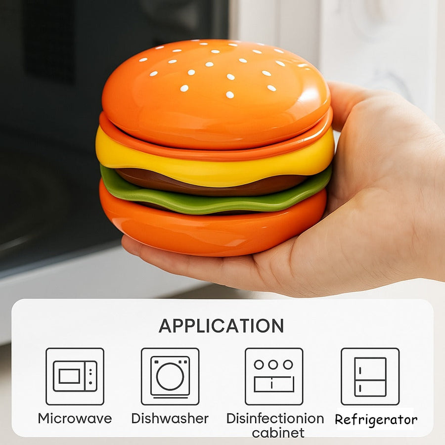 Mini Stacked Hamburger Ceramic Plate Set - Image 4