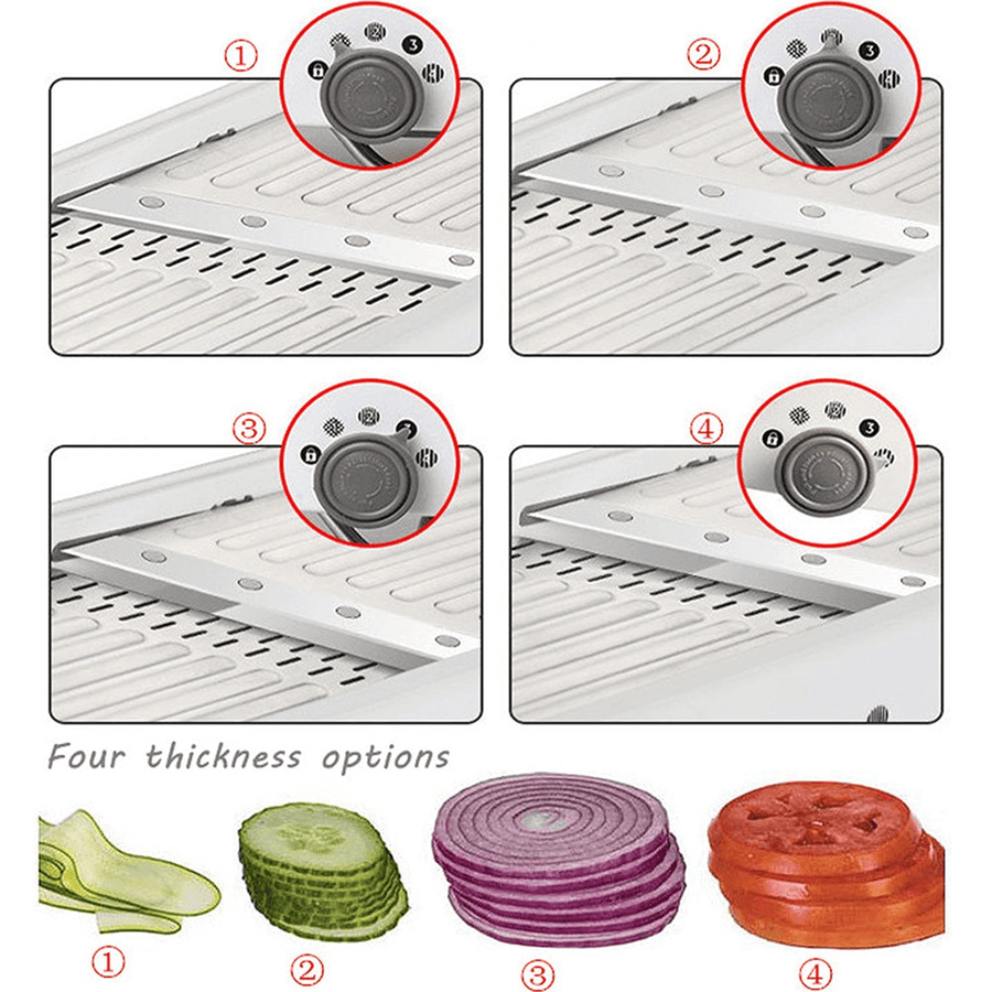 Adjustable Stainless Steel Manual Vegetable Slicer Cutter - Image 2