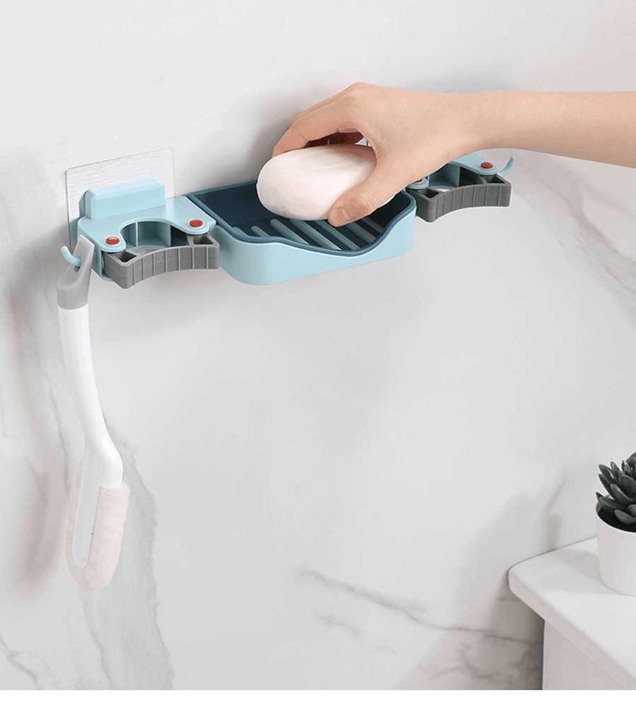 3in1 Wall-Mounted Soap Mop Rack Holder - Image 2