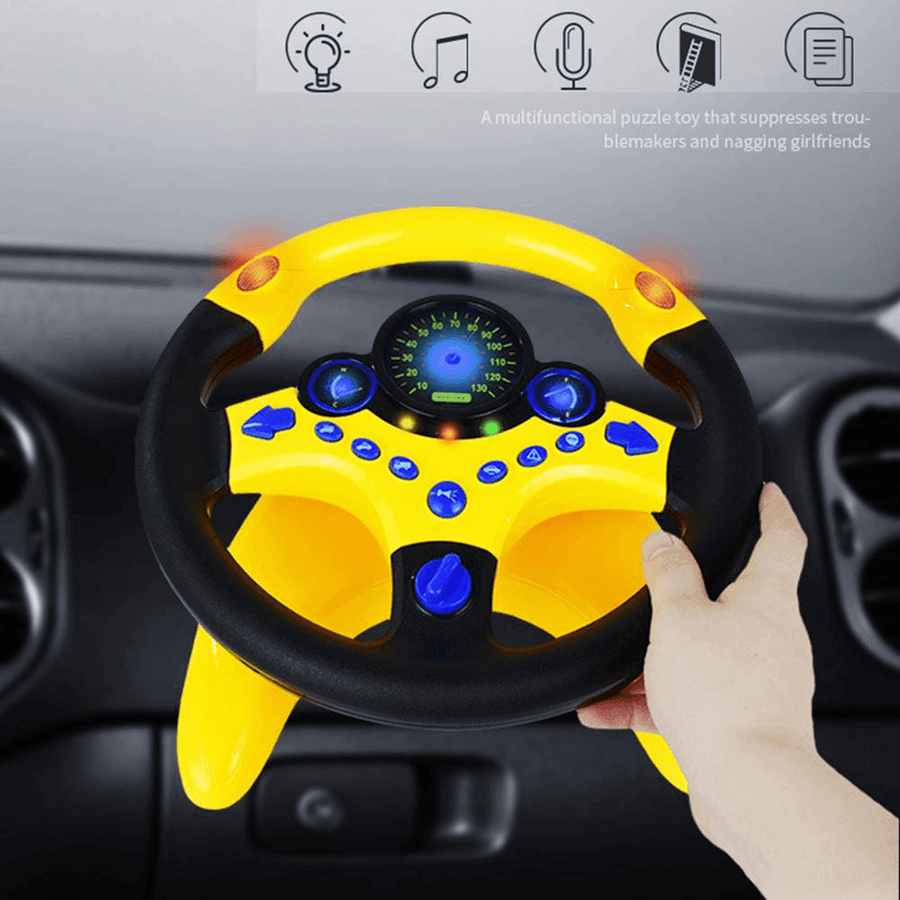 Electric Educational Car Simulation Steering Wheel Toy - Image 1