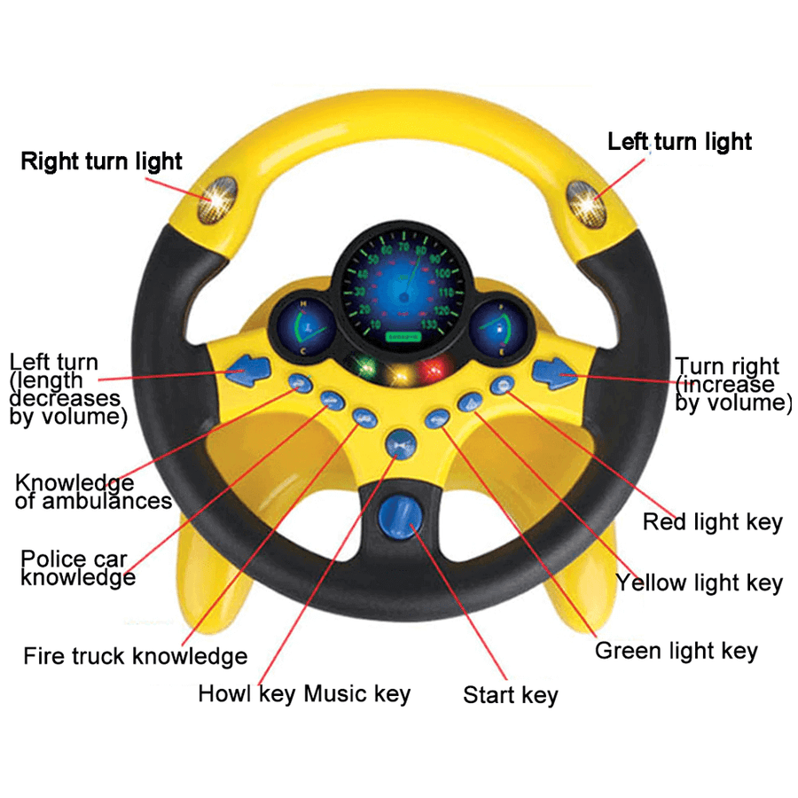 Electric Educational Car Simulation Steering Wheel Toy - Image 3