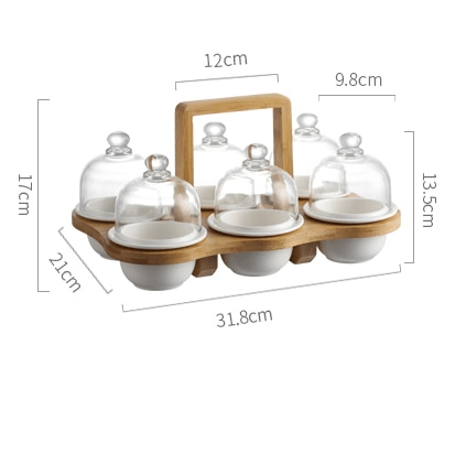 Ceramic Glass Lid Snack Plate - Image 9
