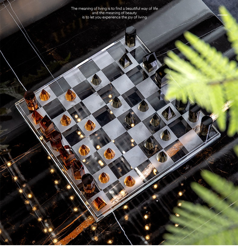 Modern Geometric Crystal Chess Board - Image 3