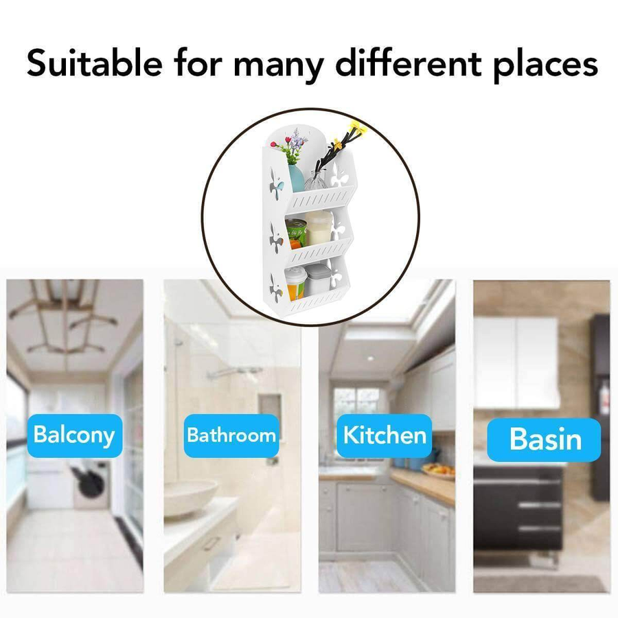 Wall Mounted No-Drill Shelf Storage Organizer - Image 1