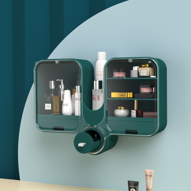 Wall-Mounted Large Capacity Pastel Makeup Organizer Box - Image 0